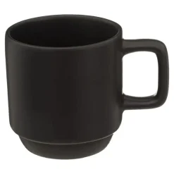 Secret de Gourmet Koffiekopjes - 4x - zwart - 120 ml - aardewerk