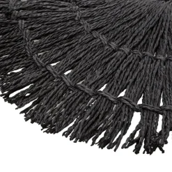Secret de Gourmet Placemat - raffia zwart - rond - 38 cm