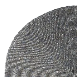 Secret de Gourmet Placemat - rond - kralen - grijs - 35 cm