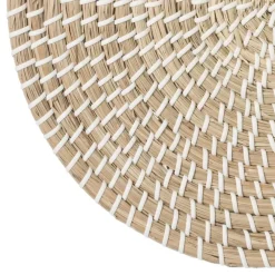 Secret de Gourmet Tafel Placemat - zeegras - wit - D35 cm