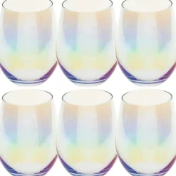 Waterglazen-Secret de Gourmet Tumbler drink glazen - 6x - parelmoer - 540 ml