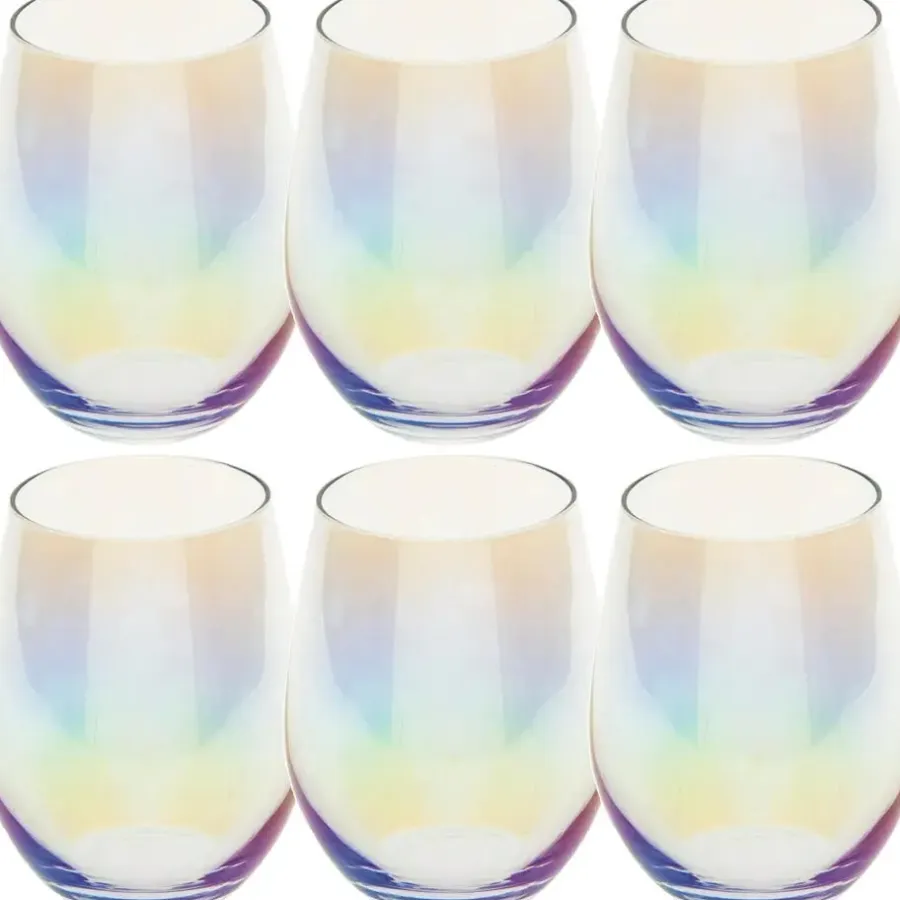 Waterglazen-Secret de Gourmet Tumbler drink glazen - 6x - parelmoer - 540 ml