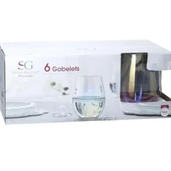 Waterglazen-Secret de Gourmet Tumbler drink glazen - 6x - parelmoer - 540 ml