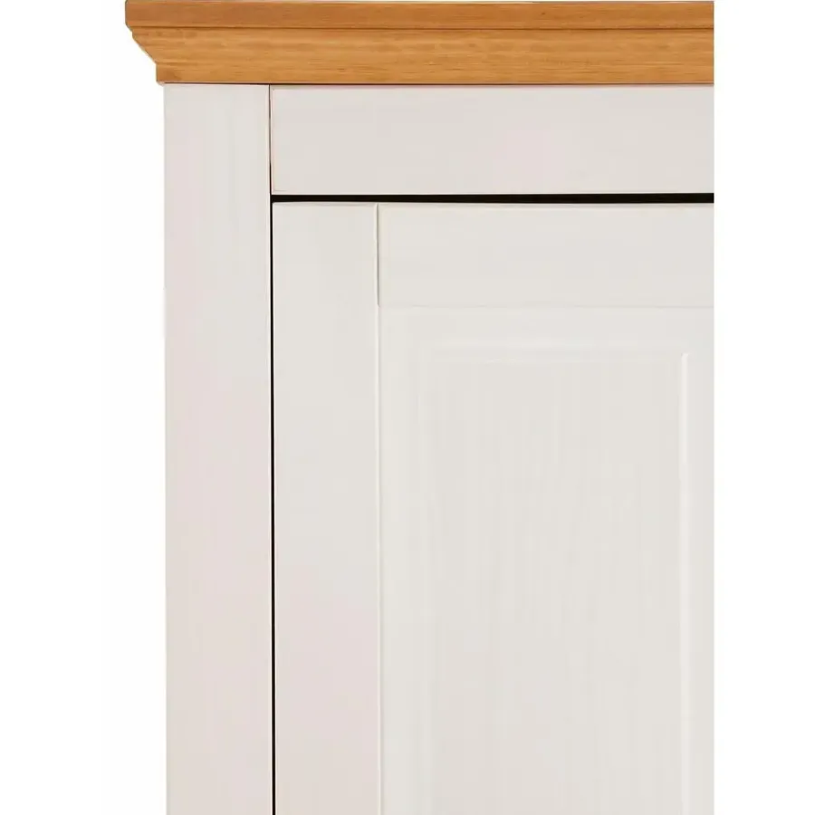 Buffetkasten-Loft24 Selma - Dressoir met 2 deuren en 3 laden in wit gebeitst grenen