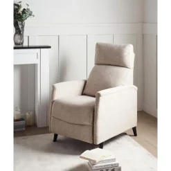 Fauteuils-Beliani SELVIK - Relaxfauteuil - Taupe - Stof