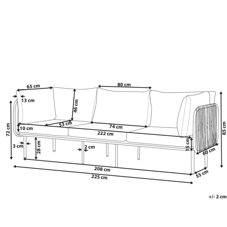 Loungebanken-Leen Bakker SENISE - Tuinbank - Grijs - Aluminium