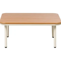 Tuintafels-Beliani SENISE - Tuinsalontafel - Lichthout - 74 x 74 cm - Kunsthout