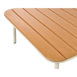 Tuintafels-Beliani SENISE - Tuinsalontafel - Lichthout - 74 x 74 cm - Kunsthout