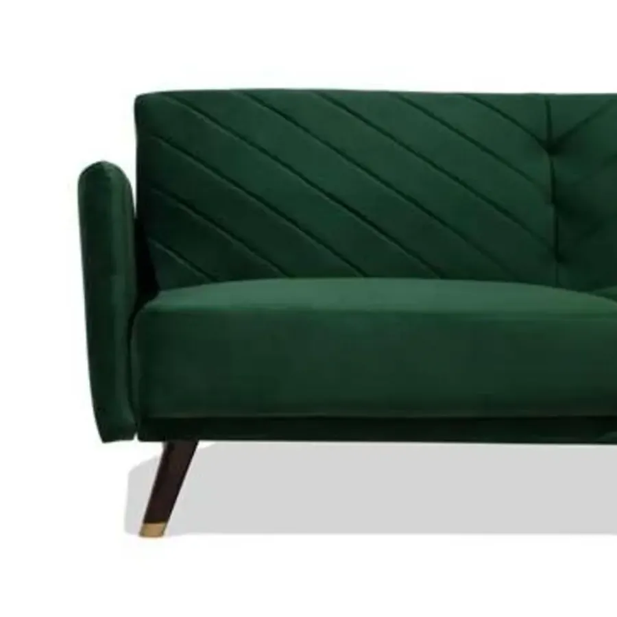Slaapbanken|Slaapbanken-Beliani SENJA - Slaapbank 3-zits - Donkere houtkleur - Polyester