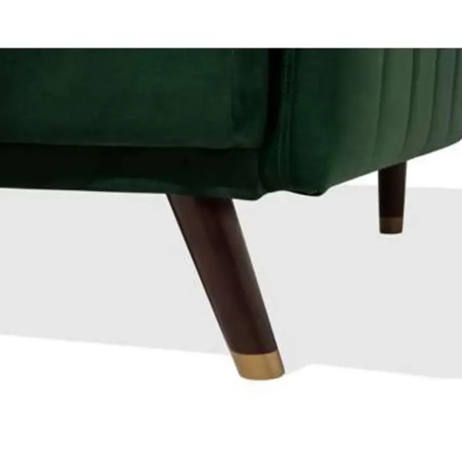Slaapbanken|Slaapbanken-Beliani SENJA - Slaapbank 3-zits - Donkere houtkleur - Polyester