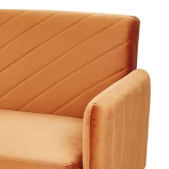 Slaapbanken|Slaapbanken-Beliani SENJA - Slaapbank 3-zits - Oranje - Fluweel