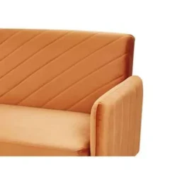 Slaapbanken|Slaapbanken-Beliani SENJA - Slaapbank 3-zits - Oranje - Fluweel