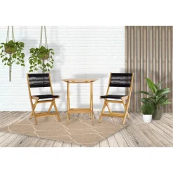 Sens-Line - Lanzarote Bistroset - Zwart en Bruin - 3-delig