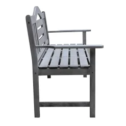 Tuinbanken-Sens-Line Nevada tuinbank met uitklapbaar tafeltje - Grijs - 150 cm - Meranti h
