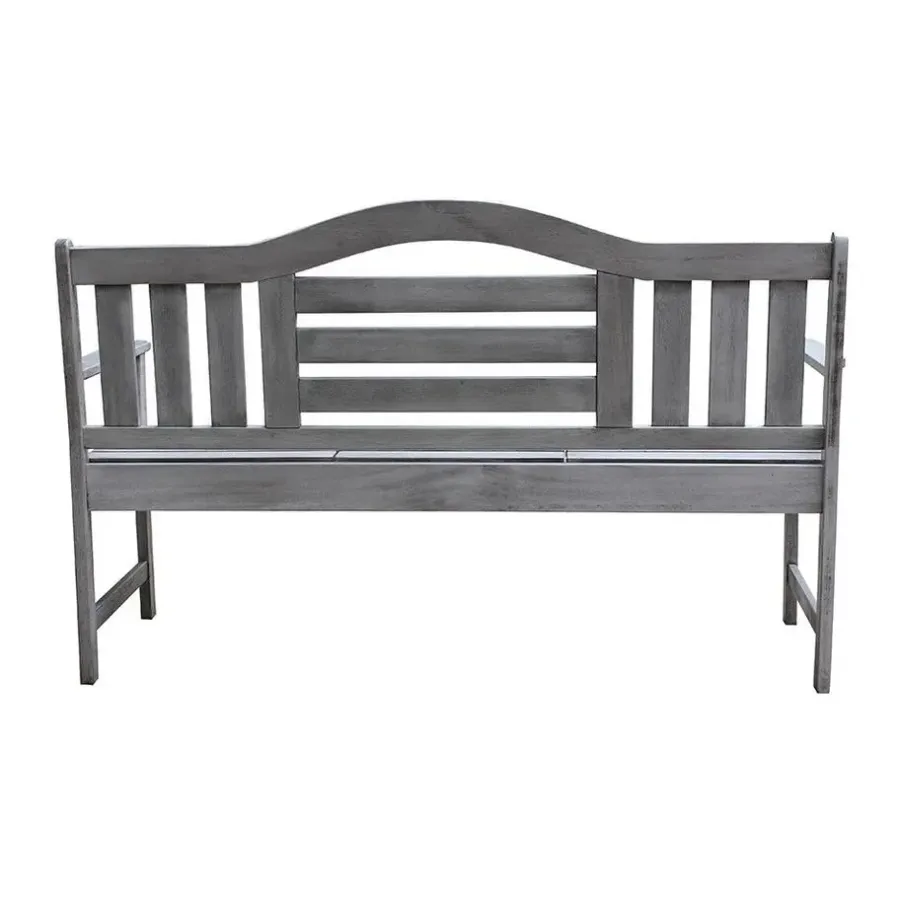Tuinbanken-Sens-Line Nevada tuinbank met uitklapbaar tafeltje - Grijs - 150 cm - Meranti h