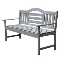 Tuinbanken-Sens-Line Nevada tuinbank met uitklapbaar tafeltje - Grijs - 150 cm - Meranti h