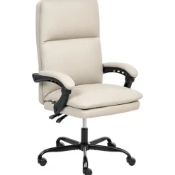 Leen Bakker SERENE - Bureaustoel - Lichtbeige - Kunstleer