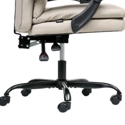 Leen Bakker SERENE - Bureaustoel - Lichtbeige - Kunstleer