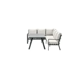 Loungesets-Garden Impressions Sergio lounge-diningset - 3-delig - links - carbon black - desert sand