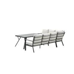 Loungesets-Garden Impressions Sergio lounge-diningset - 3-delig - links - carbon black - desert sand