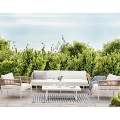 Beliani SERLA - Loungeset 4-zits - Wit - Aluminium