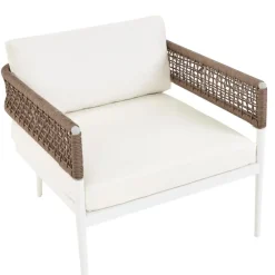 Beliani SERLA - Loungeset 4-zits - Wit - Aluminium