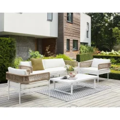 Beliani SERLA - Loungeset 4-zits - Wit - Aluminium