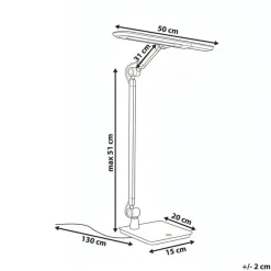 Leen Bakker SERPENS - Bureaulamp LED - Zilver - Synthetisch materiaal