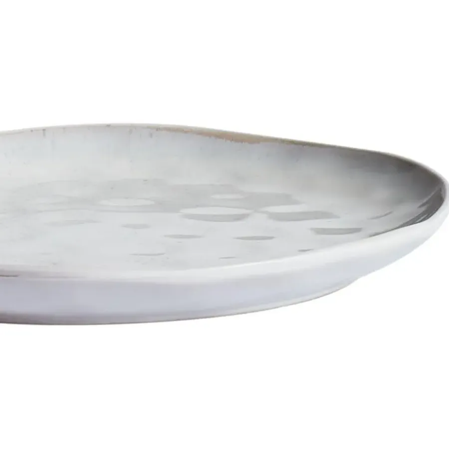 Leen Bakker SESAME - Dinerborden set van 8 - Lichtgrijs - Steengoed
