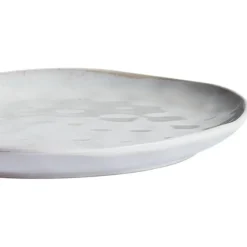 Leen Bakker SESAME - Dinerborden set van 4 - Lichtgrijs - Steengoed