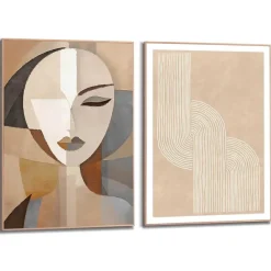 Posters-Reinders Set poster met lijst - Abstract portret