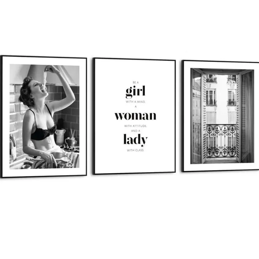 Posters-Reinders Set poster met lijst - Fashion Woman
