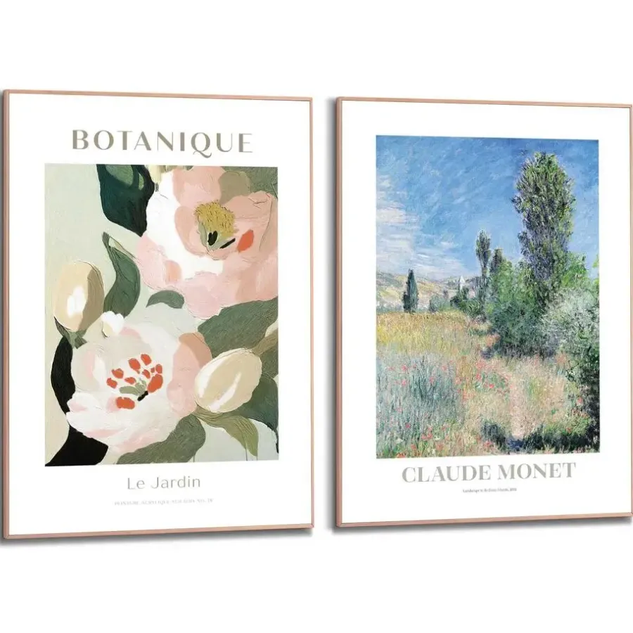 Reinders Set poster met lijst - Monet tuin bundel