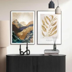 Reinders Set poster met lijst - Natuur met gouden twist
