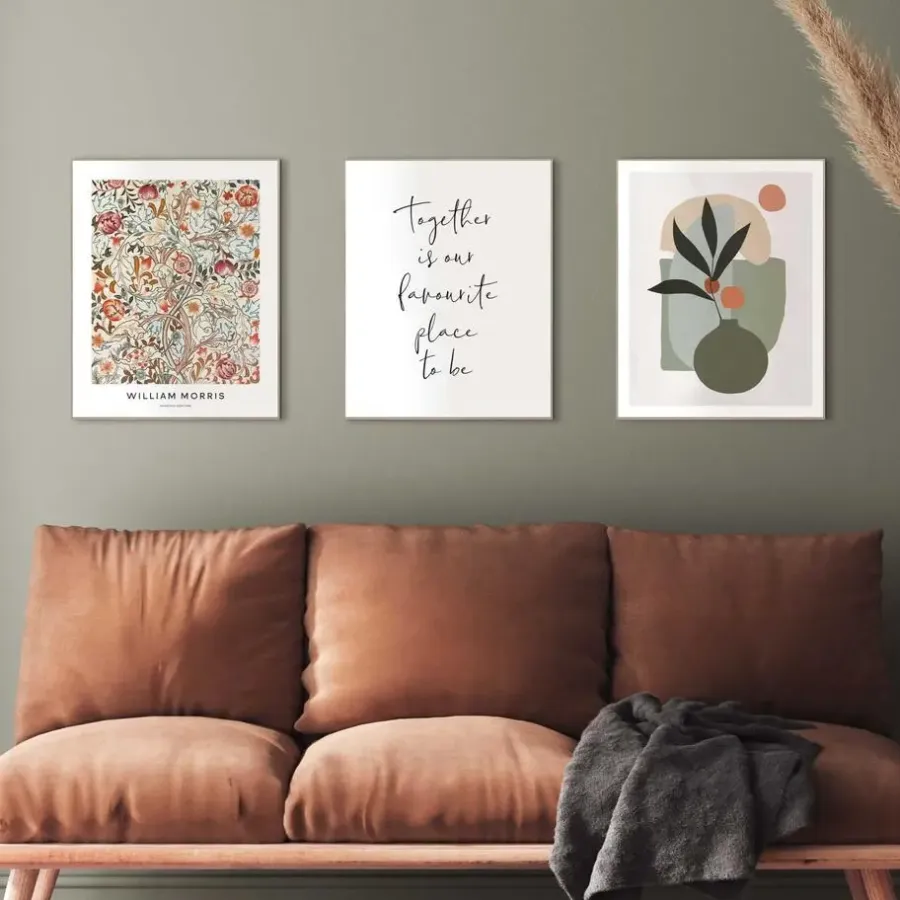 Posters-Reinders Set poster met lijst - William Morris - Bloemen