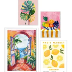 Posters-Reinders Set poster met lijst - Zomer in huis