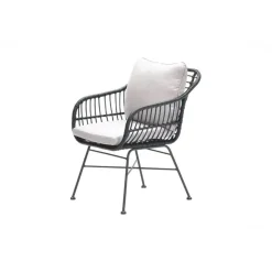 Tuinstoelen-Garden Impressions Set van 4 - Margriet tuinstoel - Zwart/Zand