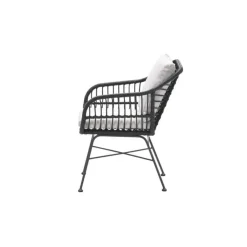 Tuinstoelen-Garden Impressions Set van 4 - Margriet tuinstoel - Zwart/Zand