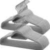 Kledingopbergers-Merkloos Set van 50 Anti-slip kleerhangers, dunne Kledinghangers met Fluweel Grijs
