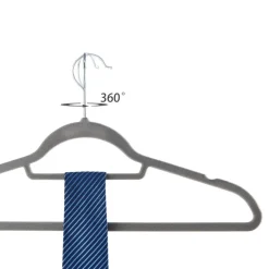 Kledingopbergers-Merkloos Set van 50 Anti-slip kleerhangers, dunne Kledinghangers met Fluweel Grijs