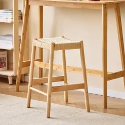 Nordlys Set van 2 Barkrukken Massief Hout Scandinavisch