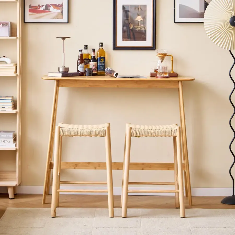 Nordlys Set van 2 Barkrukken Massief Hout Scandinavisch