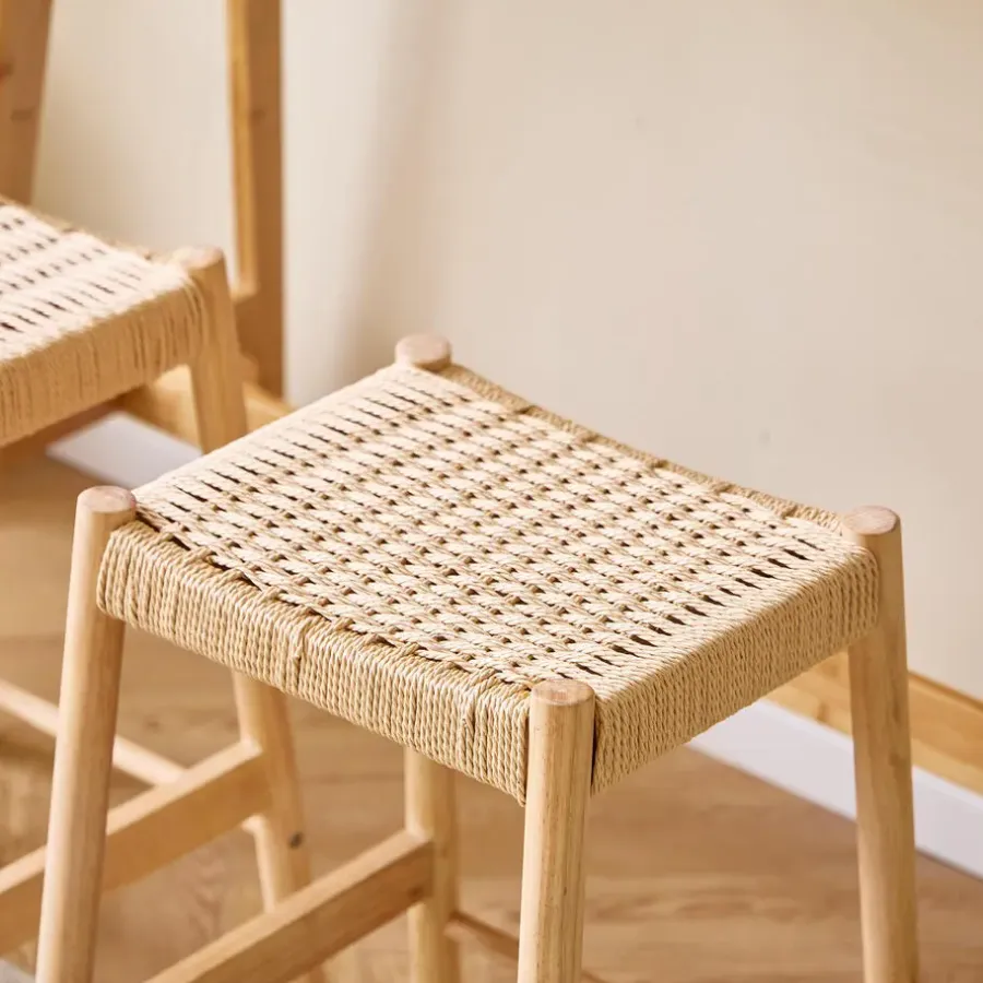 Nordlys Set van 2 Barkrukken Massief Hout Scandinavisch