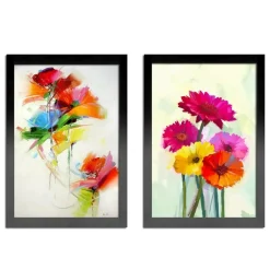 Fotolijsten-Merkloos Set van 2 Fotokaders - A4 formaat - Foto Lijsten in MDF Hout - Zwart