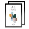 Fotolijsten-Merkloos Set van 2 Fotokaders - A3 formaat - Foto Lijsten in MDF Hout - Zwart