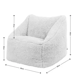 icon Set van 2 Kindersitzakken Teddybeer - Fleece Zitzak - Crème
