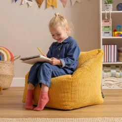 Zitzakken-icon Set van 2 Kinderzitzakken Morgan - Corduroy Zitzak met Vulling - Geel