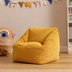 Zitzakken-icon Set van 2 Kinderzitzakken Morgan - Corduroy Zitzak met Vulling - Geel