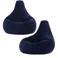 Zitzakken-icon Set van 2 Kinderzitzakken Dalton - Corduroy Zitzak - Marineblauw