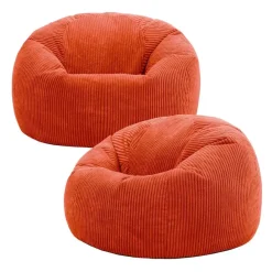 Zitzakken-icon Set van 2 Zitzak Kingston - Corduroy Zitzak Volwassenen - Oranje